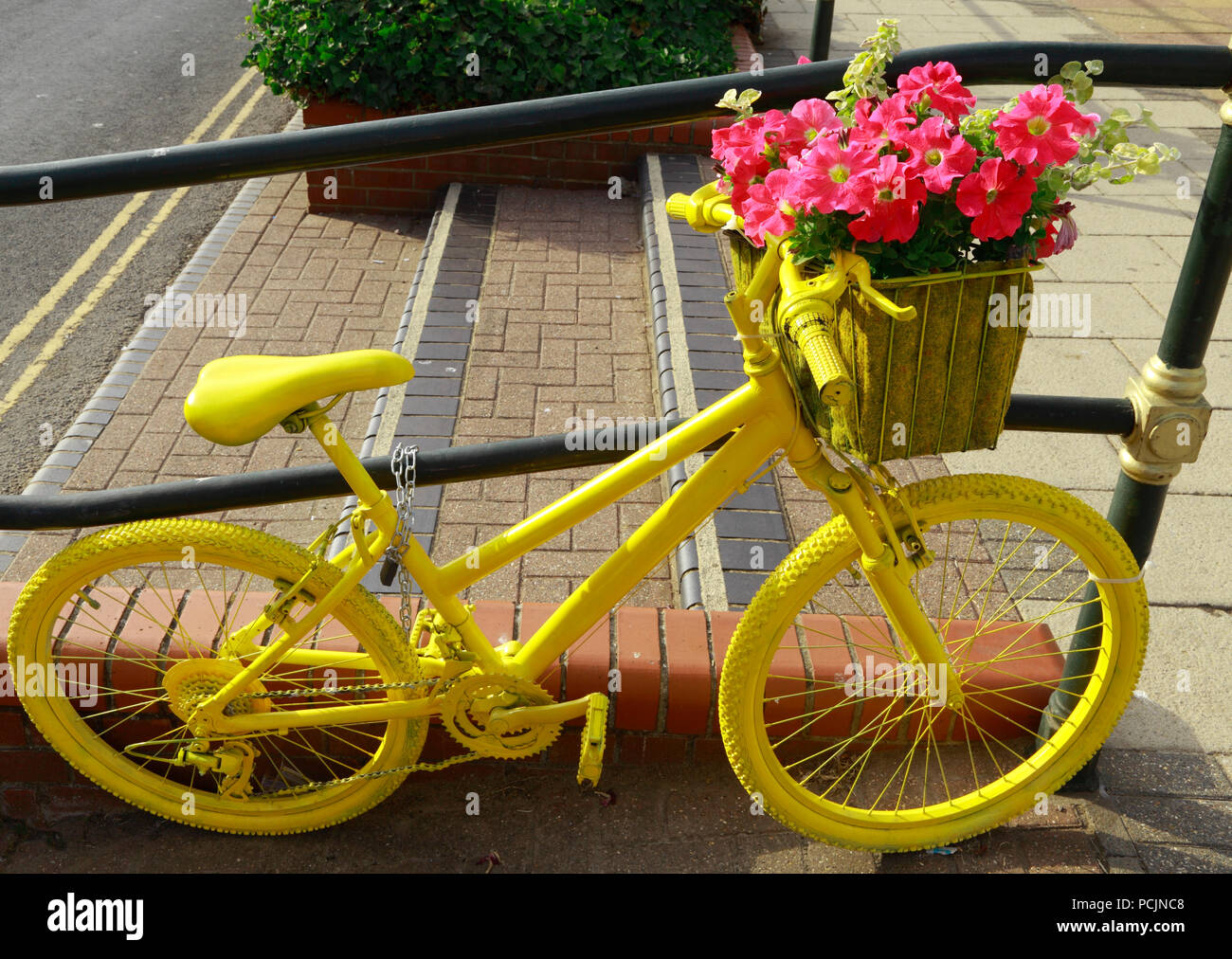 Yellow bike hot sale with basket