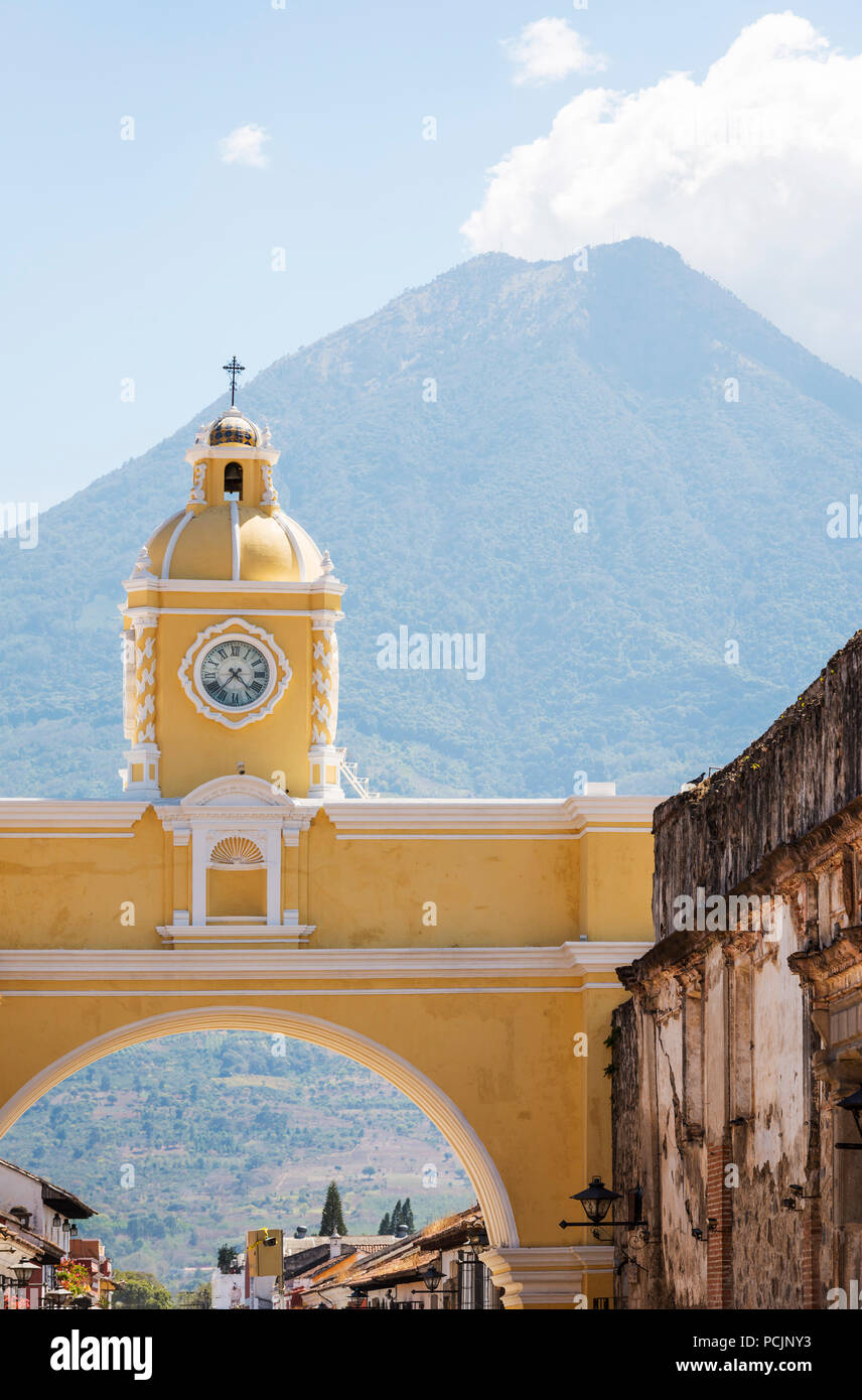 Santa Catalina Arch or Arco de Santa Catalina as it is known locally in Antigua, Guatemala in Central America Stock Photo