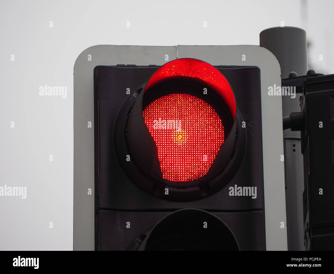 Traffic signal with red light meaning stop Stock Photo Alamy