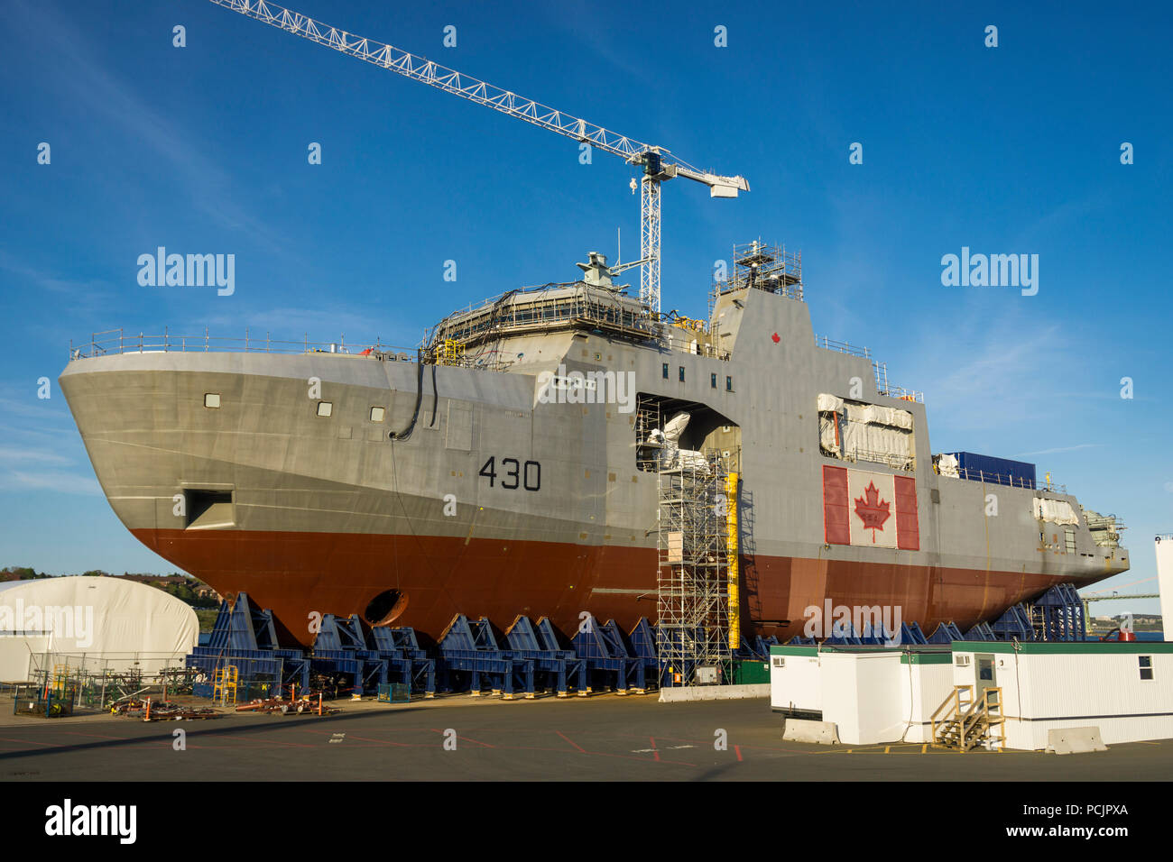 Construction Continues On The Future HMCS HARRY DEWOLFE At Halifax   Construction Continues On The Future Hmcs Harry Dewolfe At Halifax Shipyard Limited Nova Scotia Canada PCJPXA 