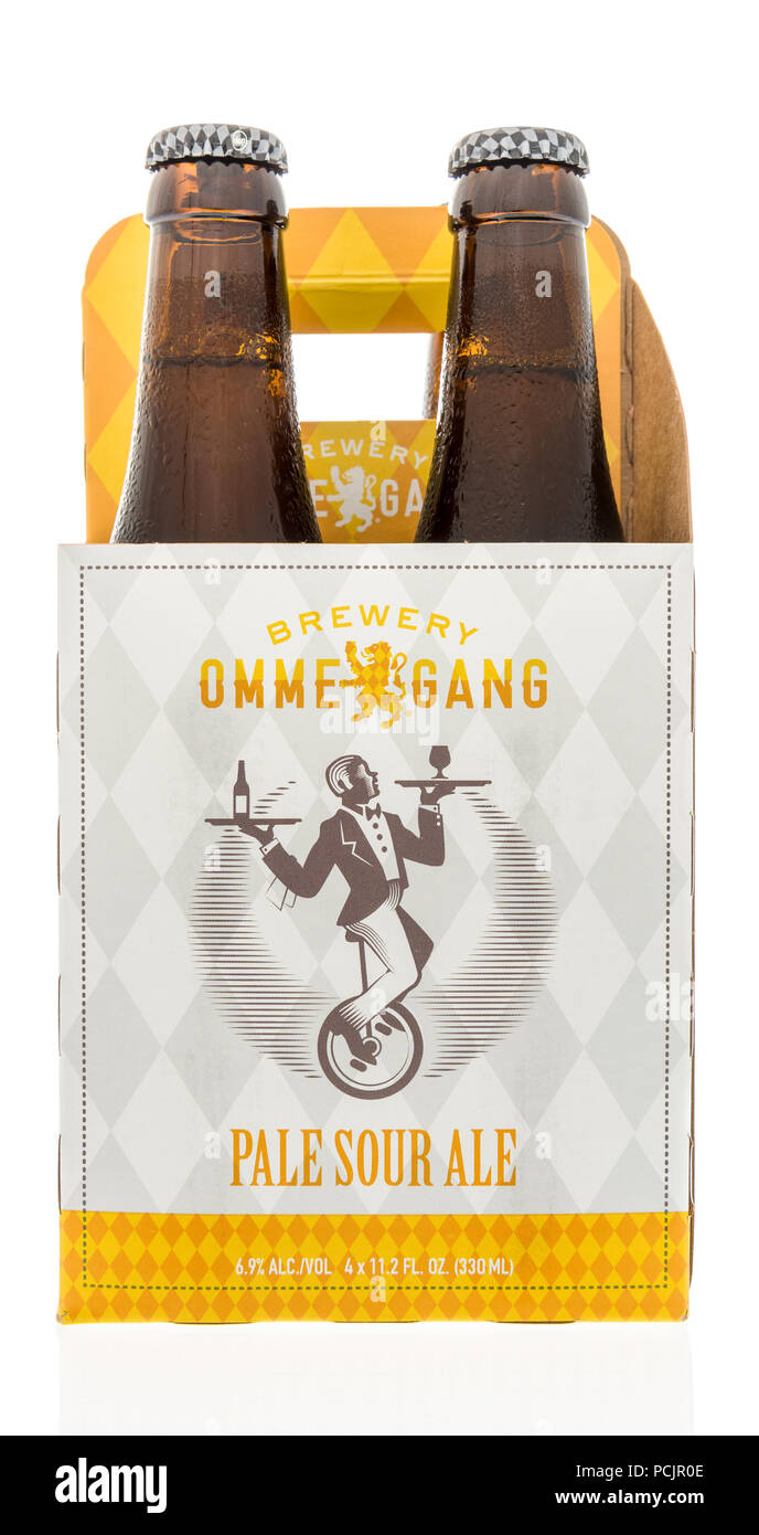 Winneconne, WI 2 August 2018 A four pack of OmmeGang Brewery in Pale