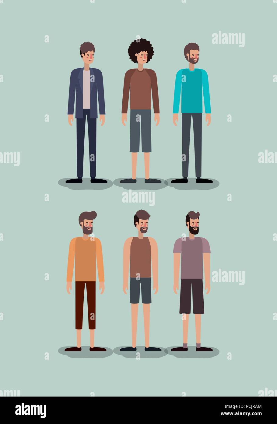 group of men characters Stock Vector Image & Art - Alamy