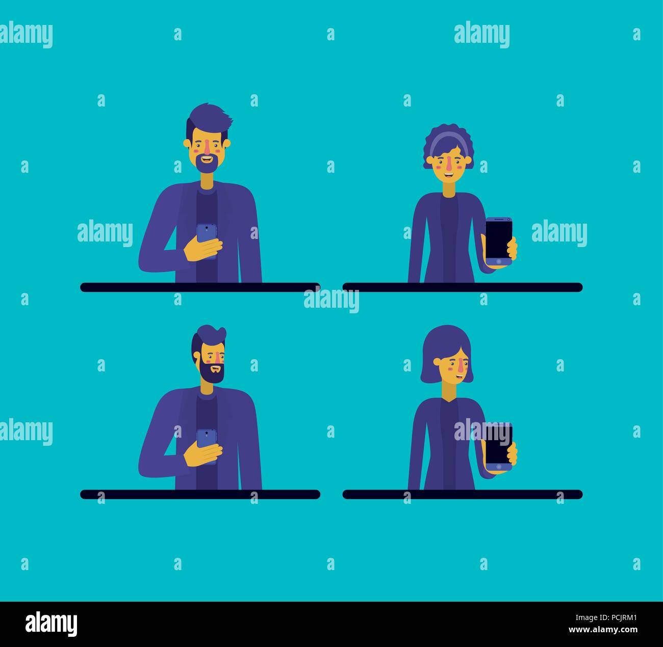 group of people using smartphone Stock Vector Image & Art - Alamy