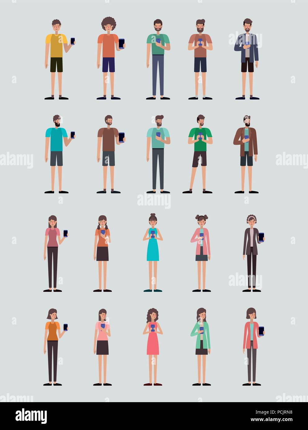 group of people using smartphone Stock Vector Image & Art - Alamy