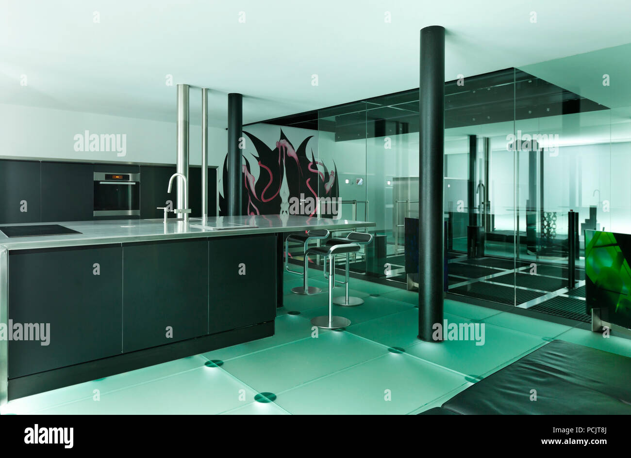 New architecture, loft interior, modern design Stock Photo