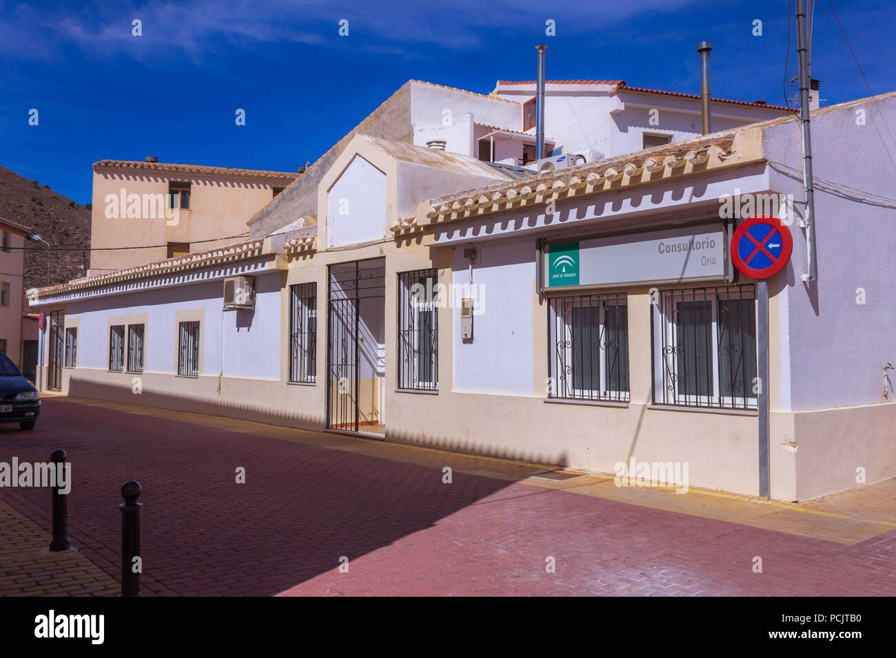 Doctors Surgery, Consultorio, Medical center, in Oria a Small Rural Town in Almanzora Valley, Almeria province, Andalucía, Spain Stock Photo