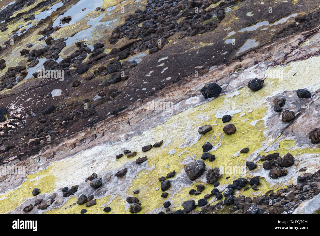 Concretions on Laig shore, Isle of Eigg Stock Photo