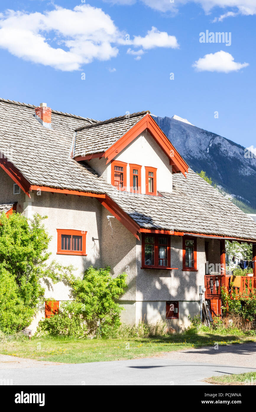 Residential property in the town of Banff, Alberta, Canada Stock Photo