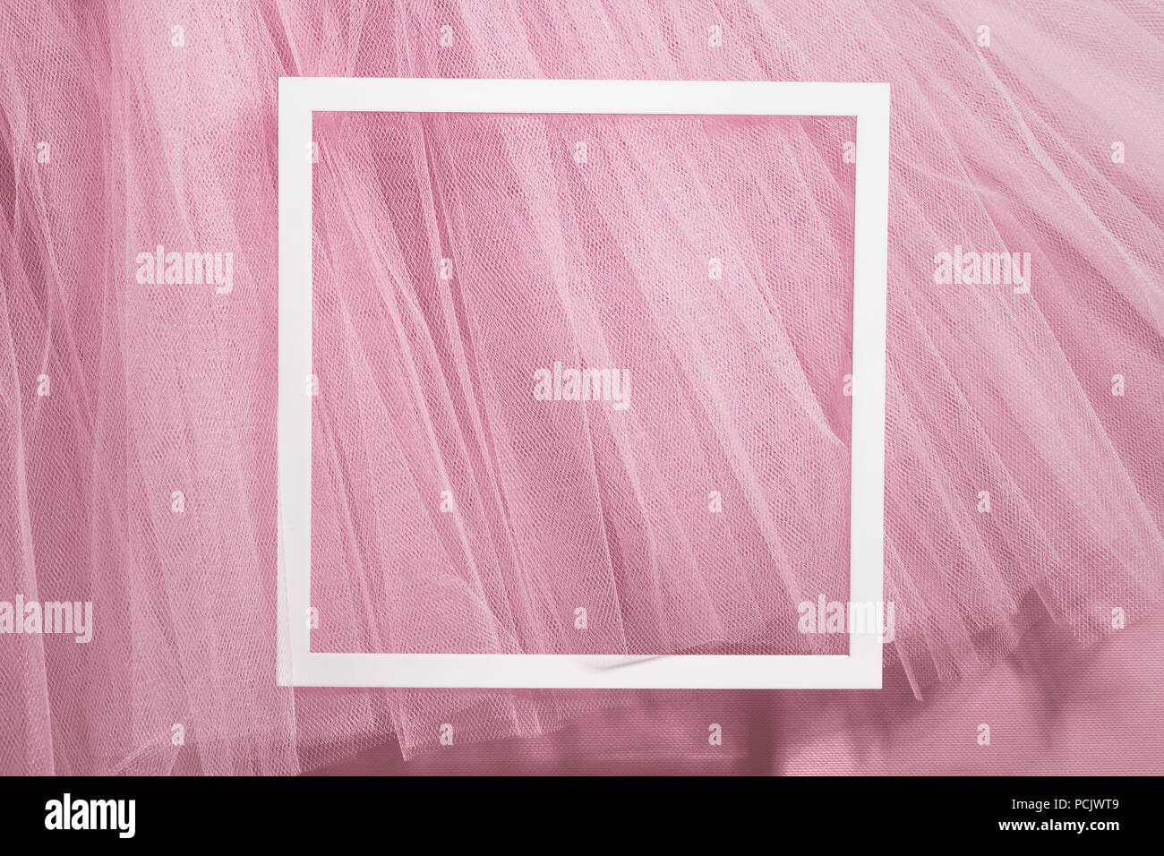 background with transparent organza cloth and frame Stock Photo