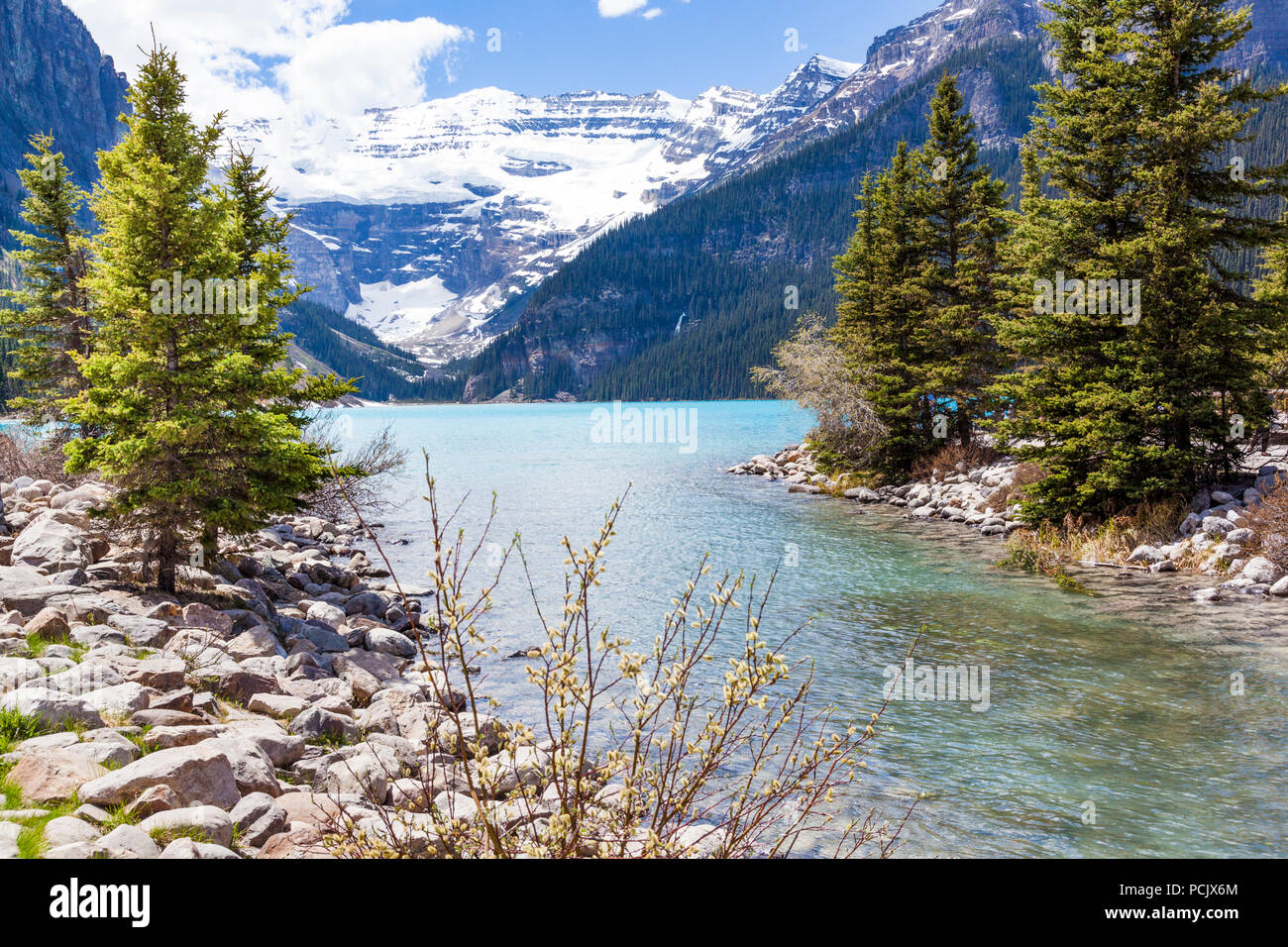 Lake Louise in the Rocky Mountains, Alberta, Canada Stock Photo