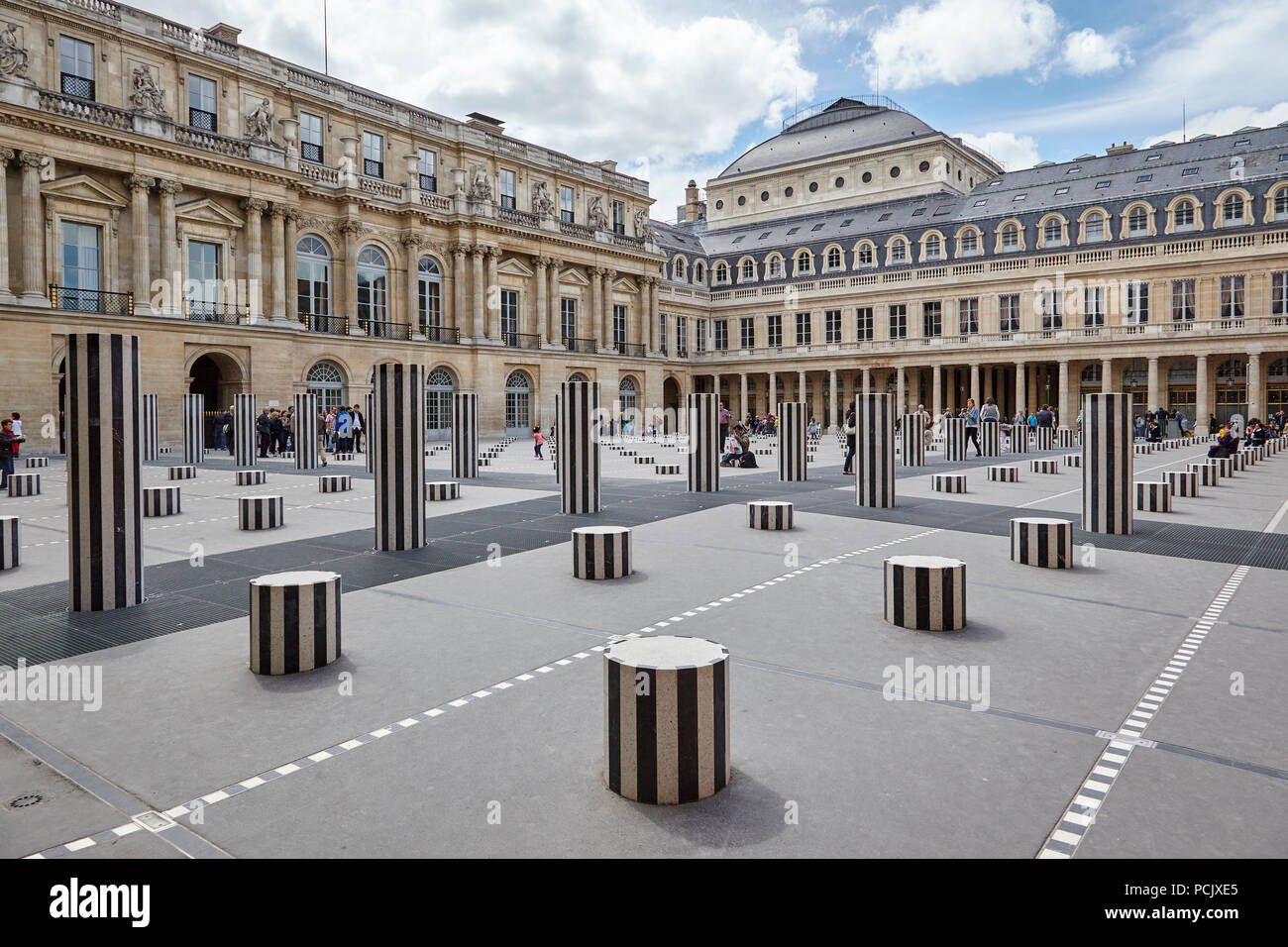 Colonnes de Buren in the Palais Royal, Paris France Stock Photo - Alamy