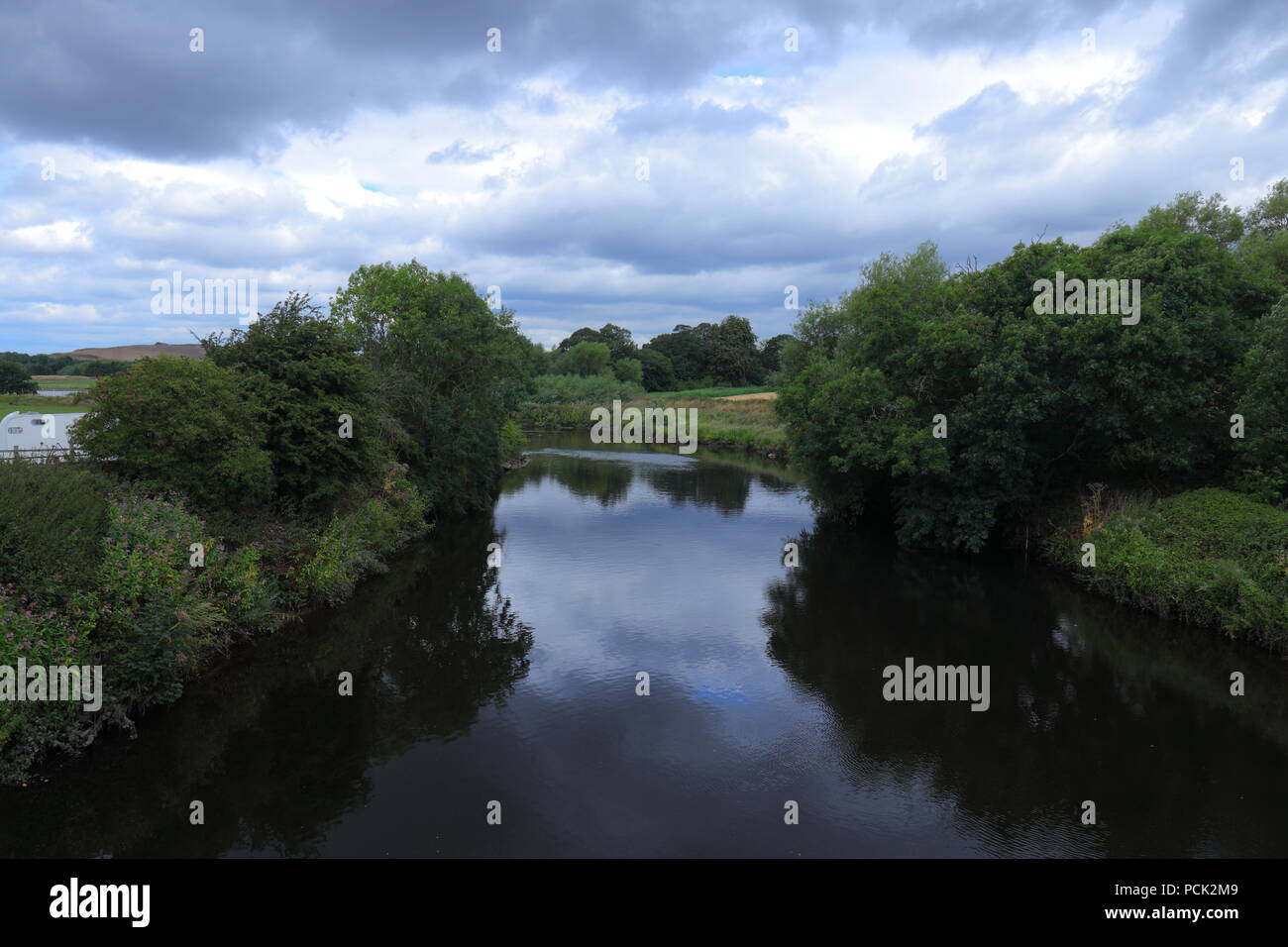 The River Aire in Swillington,West Yorkshire Stock Photo