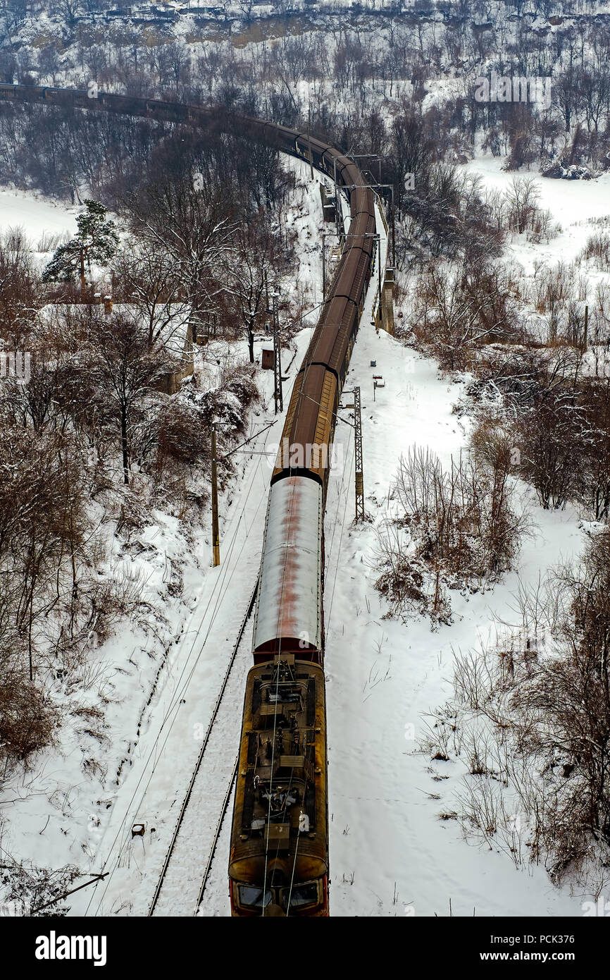 train through winter Stock Photo Alamy
