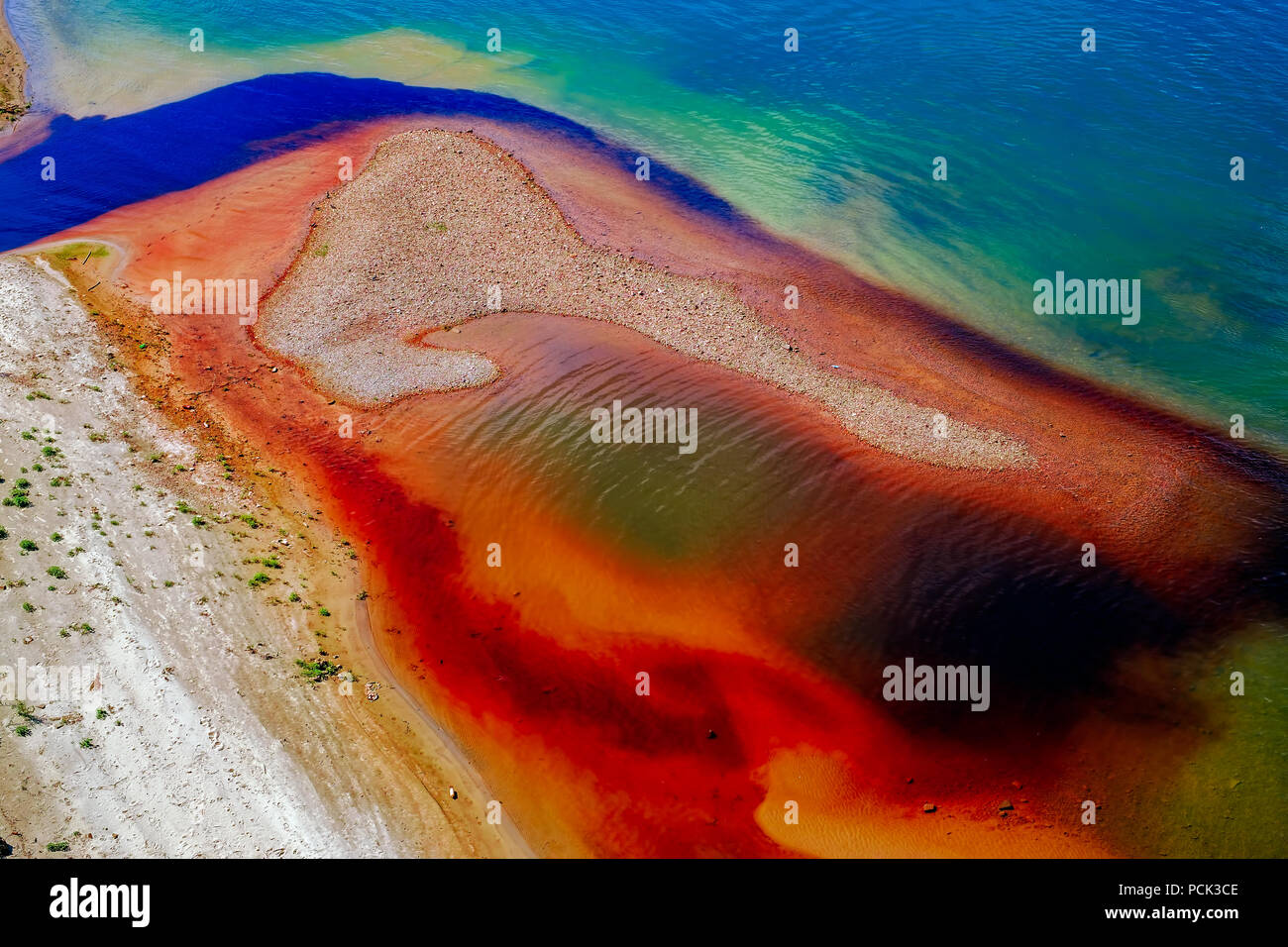 Water pollution on river Stock Photo