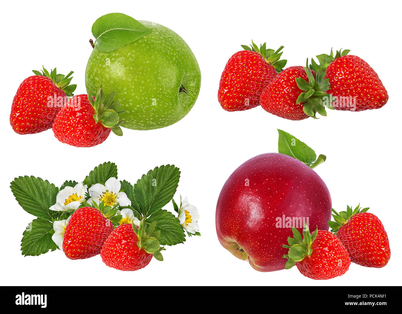apples and strawberries isolated on white background Stock Photo - Alamy