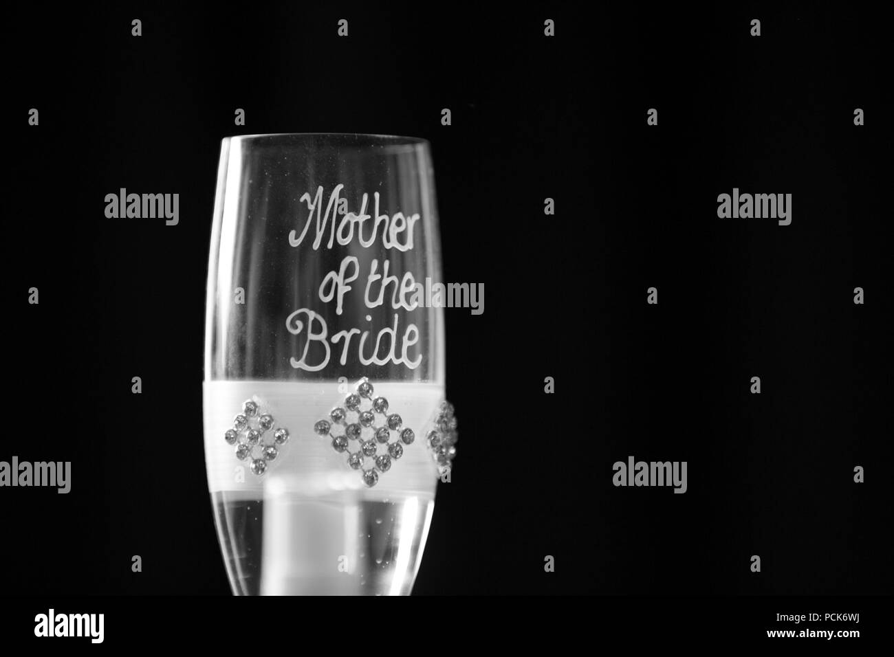 Mother of the Bride champagne glass Stock Photo