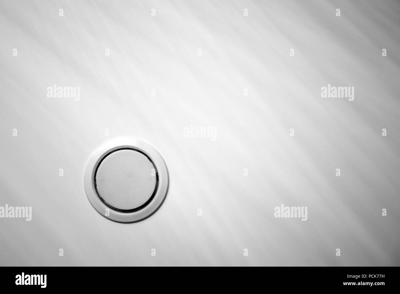 Builtin LED ceiling light in white stretch ceiling closeup Stock