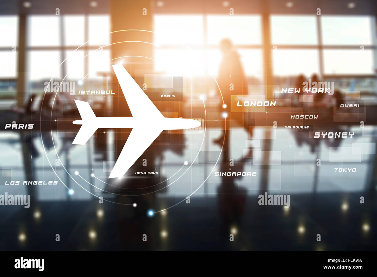 Airport in waiting room background hi-res stock photography and images ...