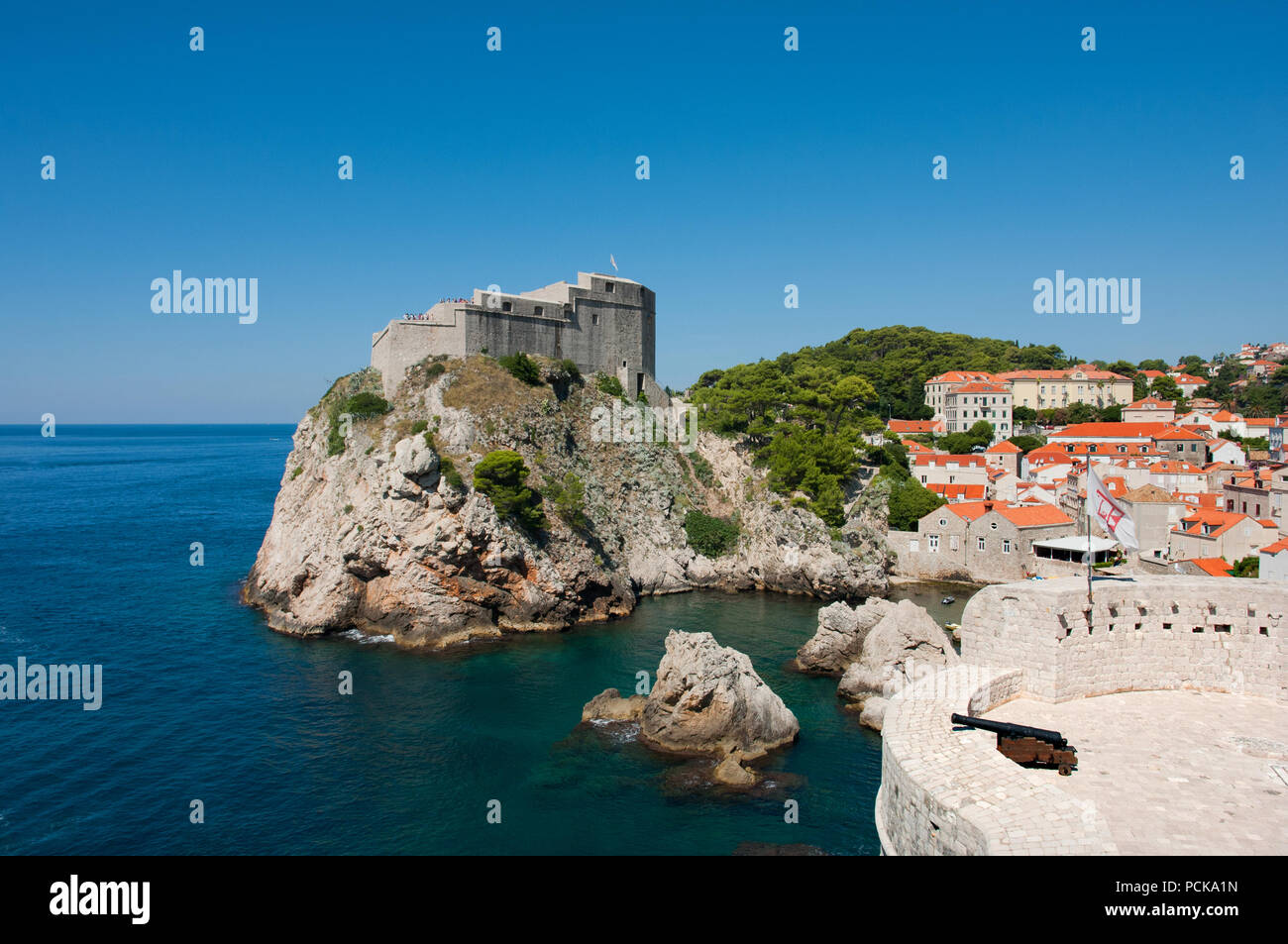The Walled City of Dubrovnic in Croatia Europe It is one of the most delightful tourist resorts of the Mediterranean. Dubrovnik is nicknamed 'Pearl of Stock Photo