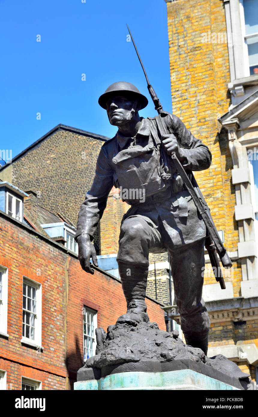 London, England, UK. St Saviours Southwark War Memorial  (1922: Philip Lindsey Clark) on Borough High Street, Southwark. Unveiled 1924 Stock Photo