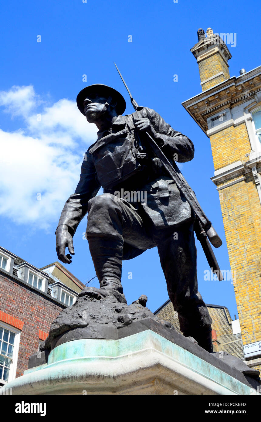 London, England, UK. St Saviours Southwark War Memorial  (1922: Philip Lindsey Clark) on Borough High Street, Southwark. Unveiled 1924 Stock Photo