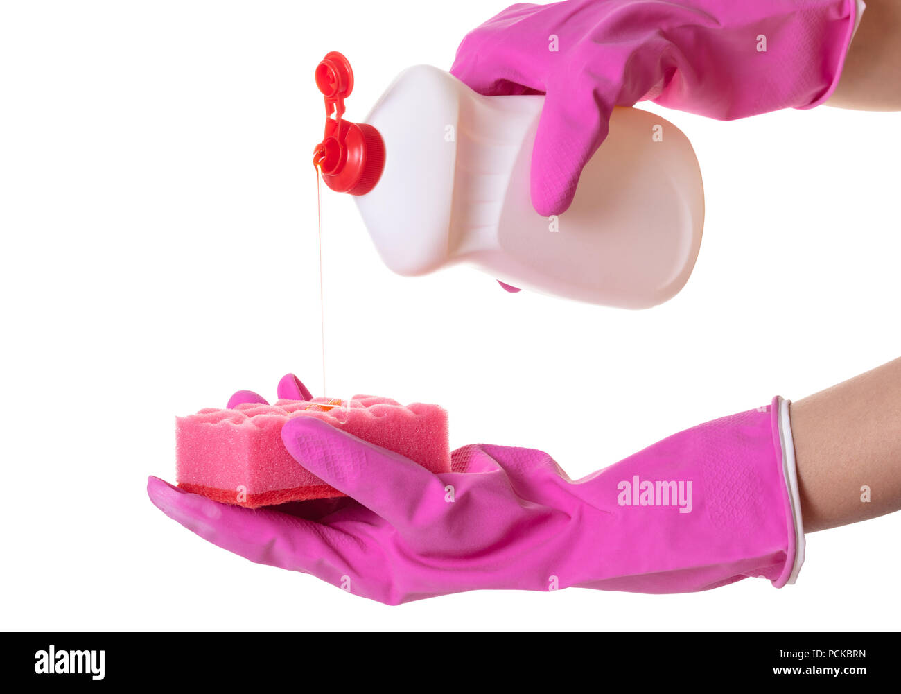 Pouring detergent on a sponge in hi-res stock photography and images ...