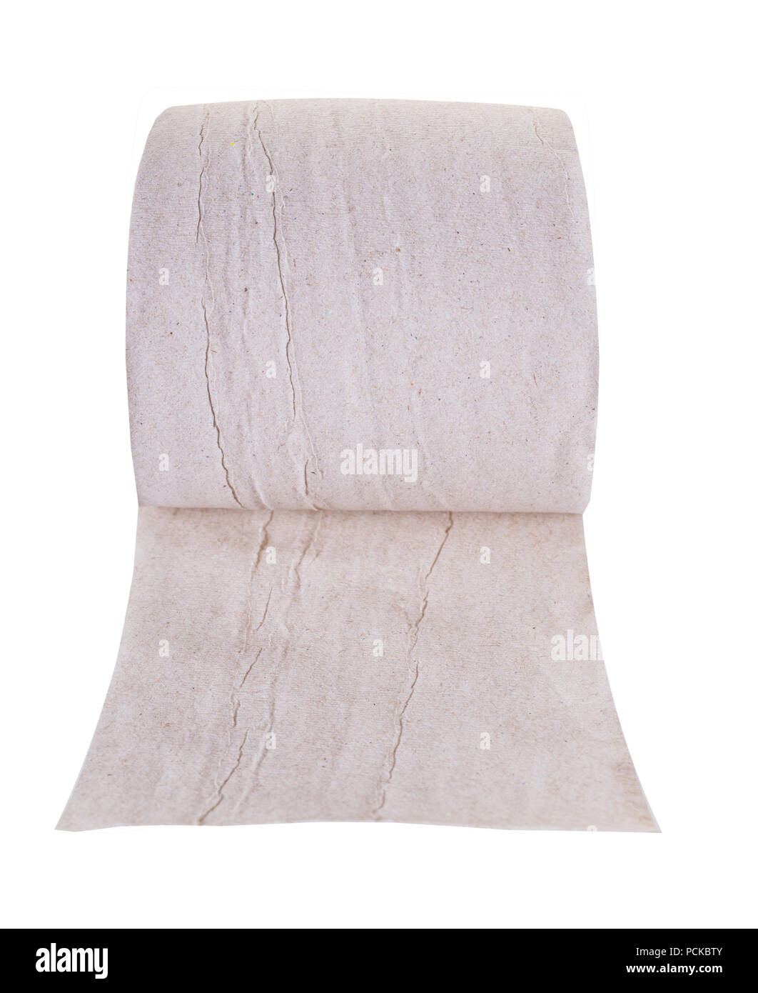 toilet paper close-up on white isolated background Stock Photo