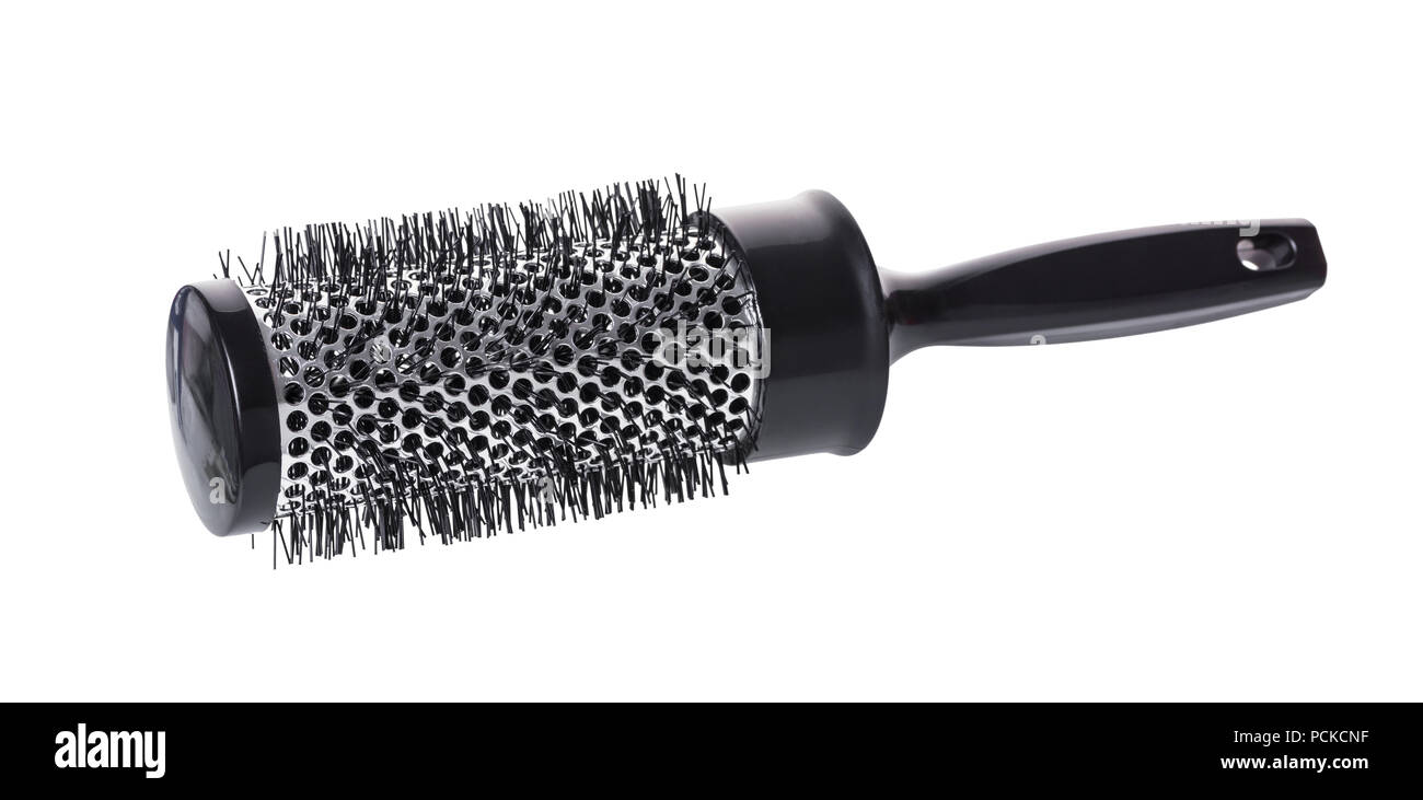 new round comb on white isolated background Stock Photo - Alamy