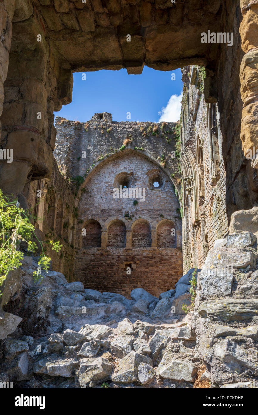 Inside the Great Tower, Chepstow Castle, South Wales Stock Photo