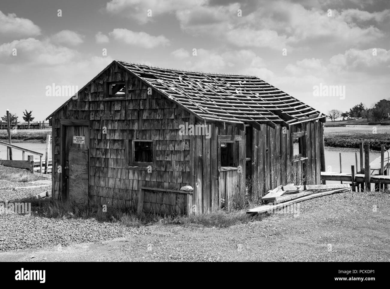 Black & White shack Stock Photo