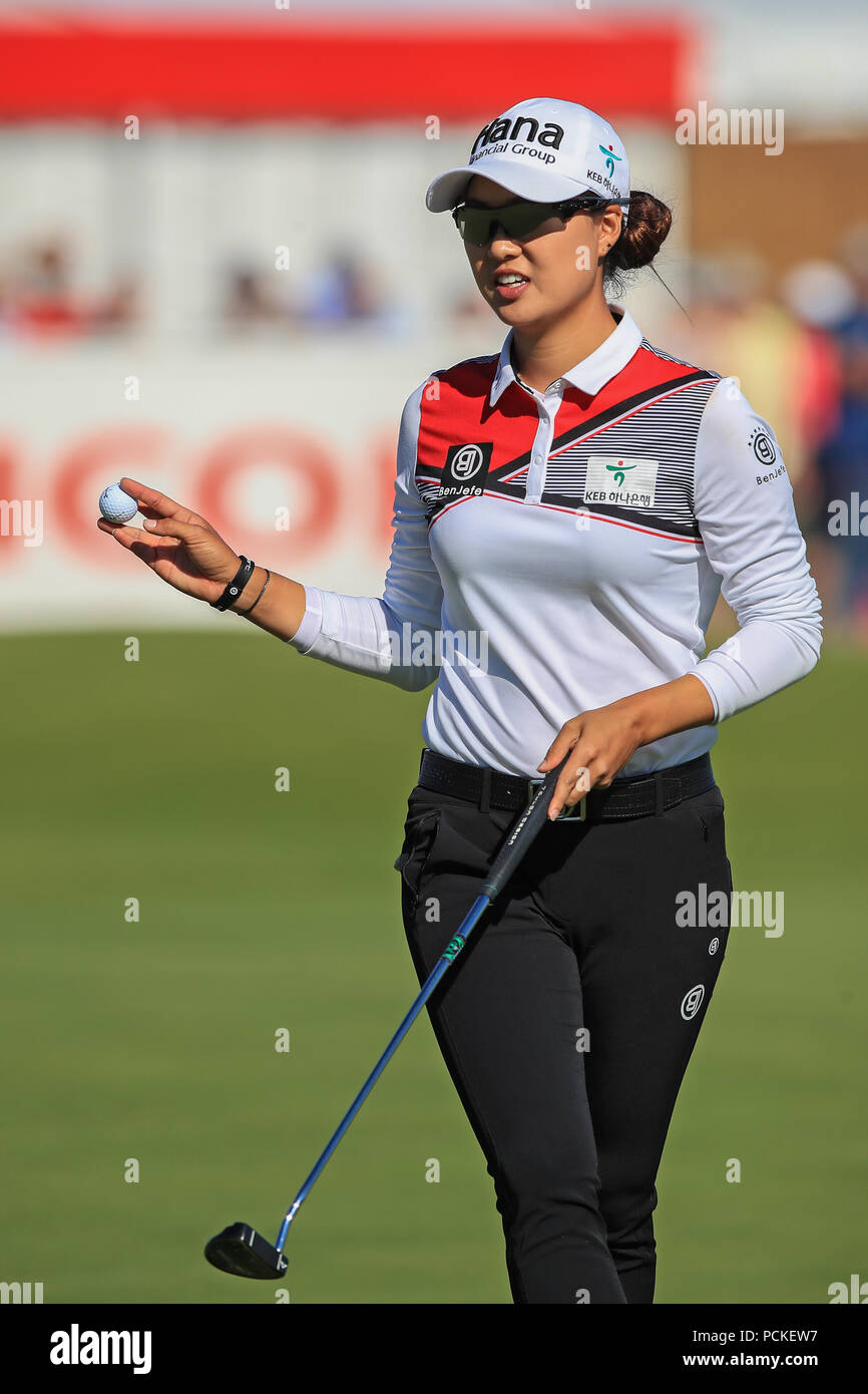 Minjee Lee on the 18th green during day one of the Ricoh Women's British  Open at Royal Lytham & St Annes Golf Club. PRESS ASSOCIATION Photo, Picture  date: Thursday August 2, 2018.