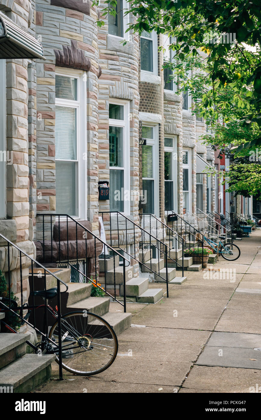 Row houses in Hampden, Baltimore, Maryland Stock Photo Alamy