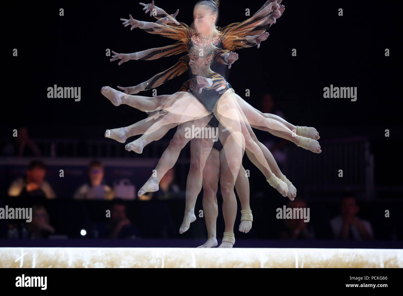 Netherland's Vera Van Pol on the beam during day one of the 2018