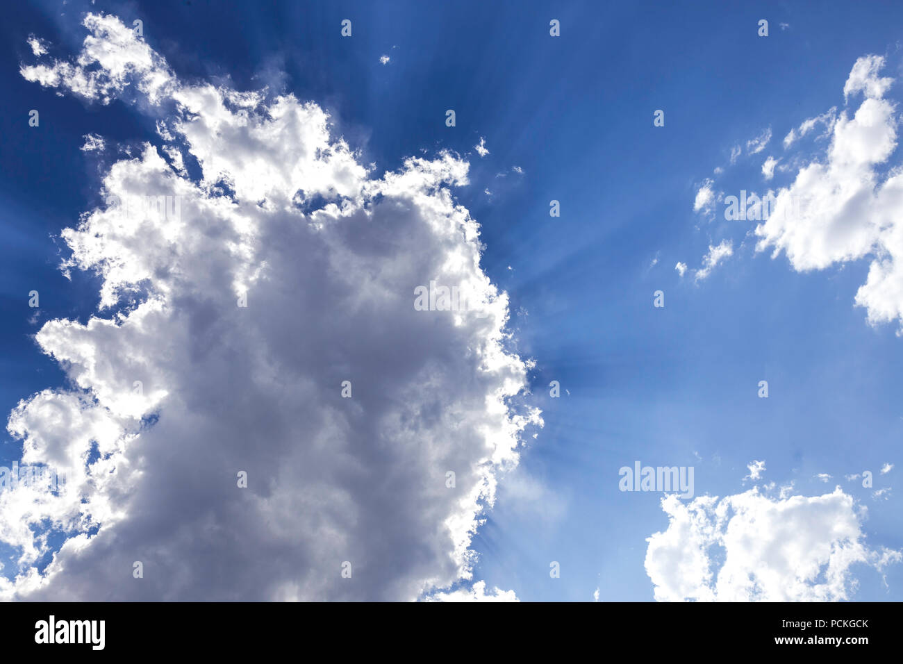 Blue Sky and Clouds, Big Sky Country, Montana, USA Stock Photo