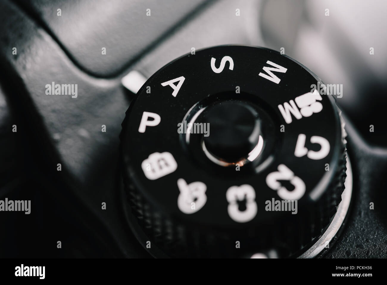 Digital Camera Control Dial Showing Aperture, Shutter Speed, Manual and