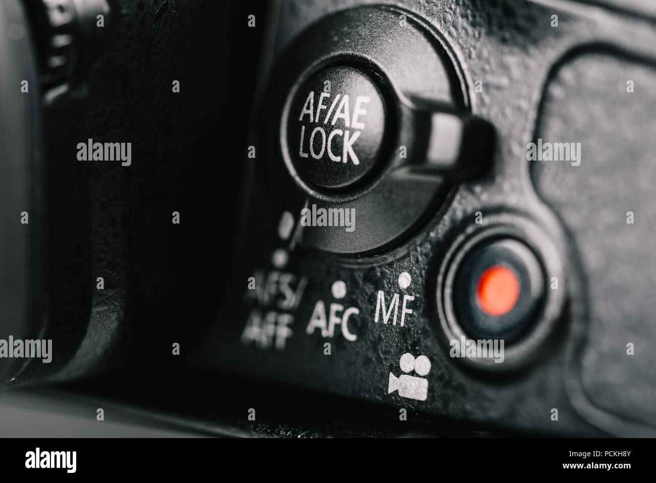 Auto-Focus, Auto-Exposure Lock Dial And Movie Record Button On Digital  Camera Stock Photo - Alamy