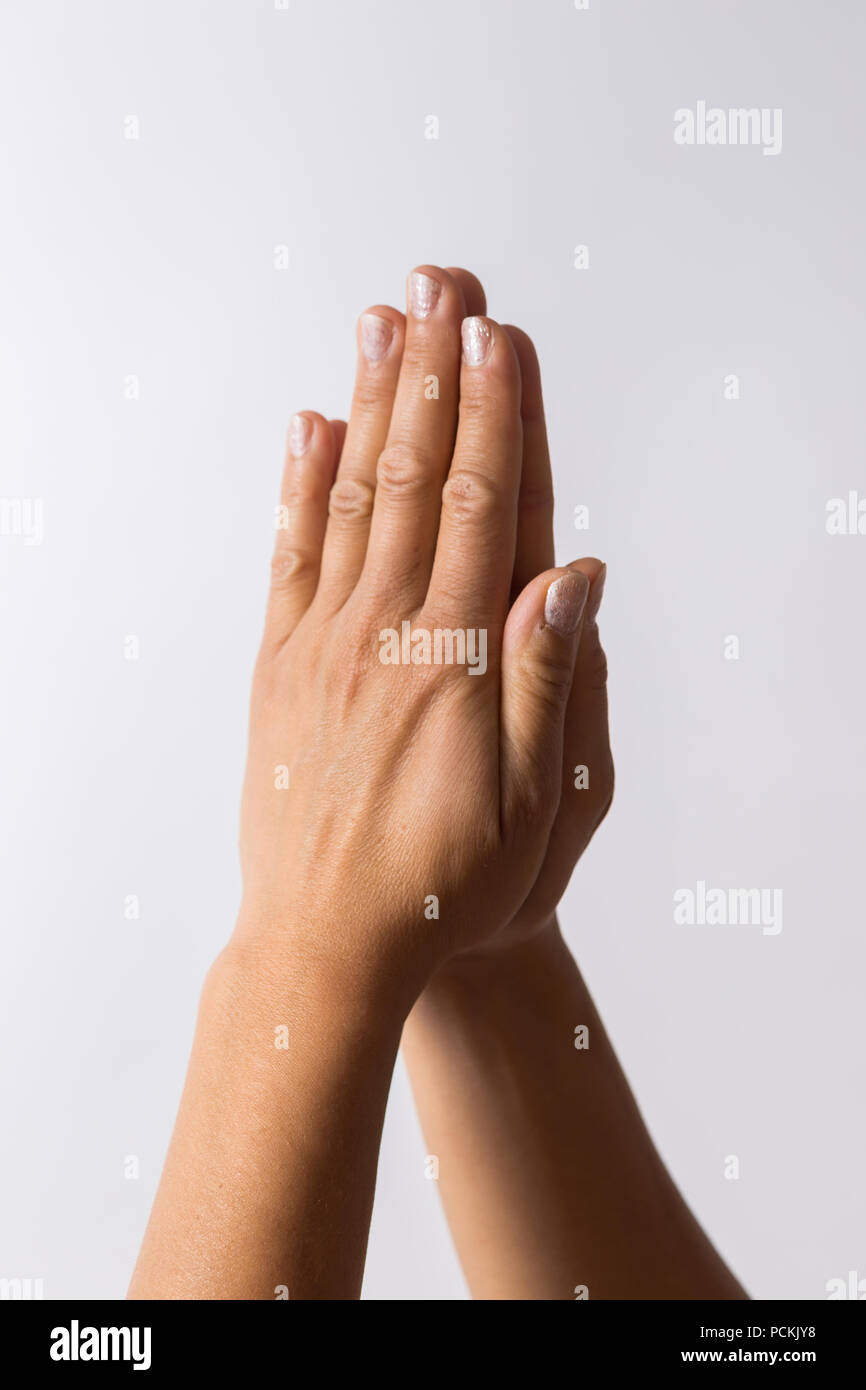 hands pray Stock Photo