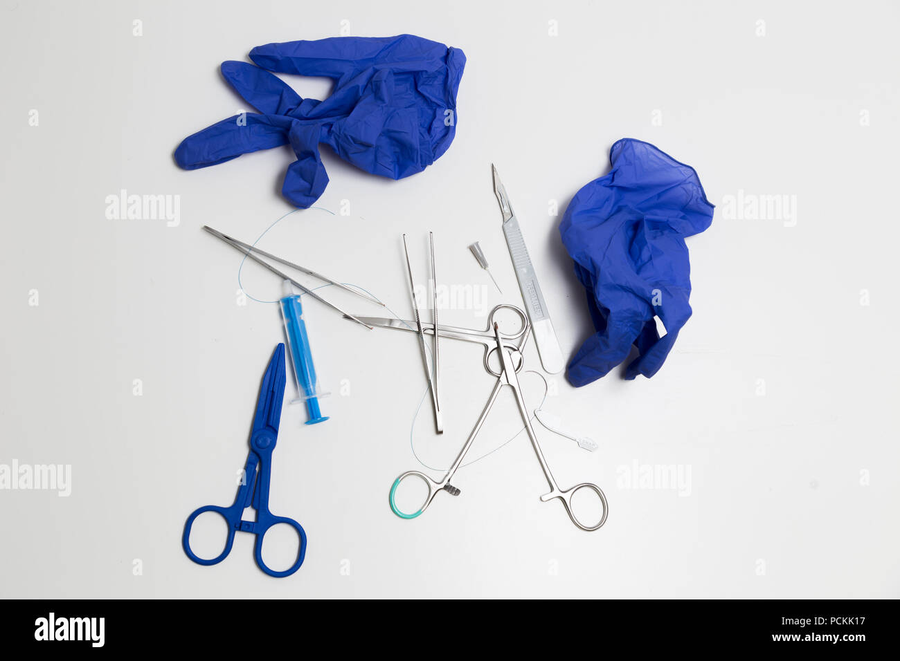 suergery equipment after use Stock Photo
