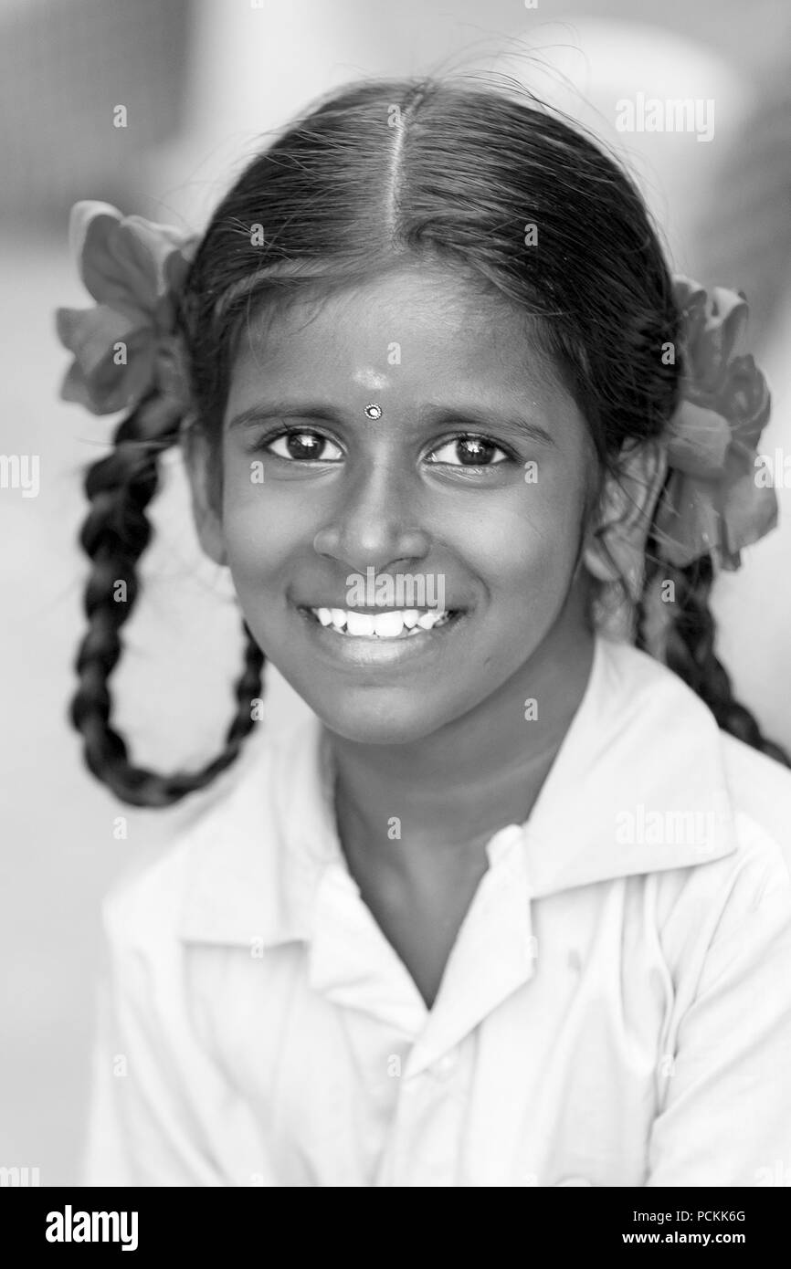 Tamil girl face Black and White Stock Photos & Images - Alamy