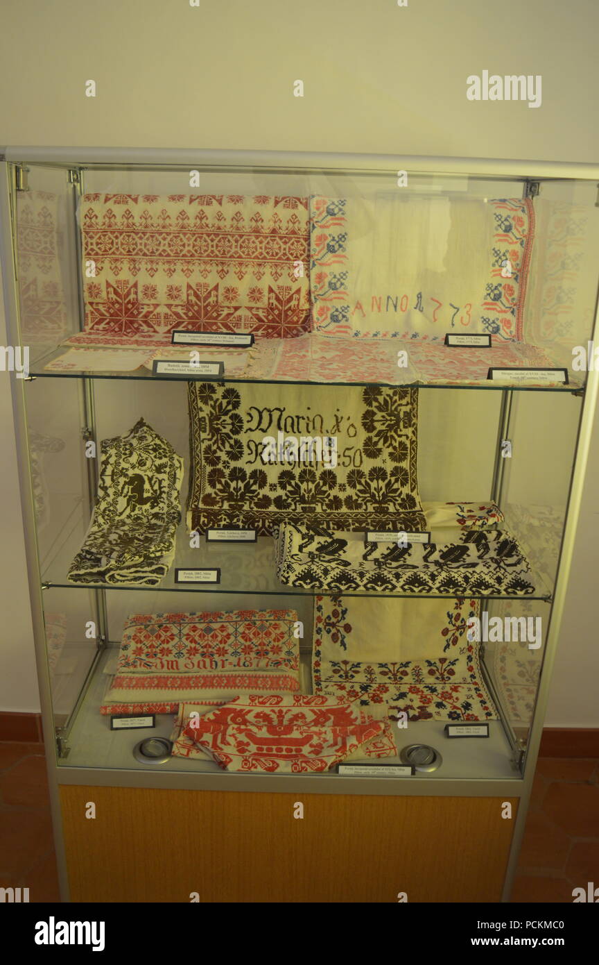 Romanian historical pillowcases Stock Photo