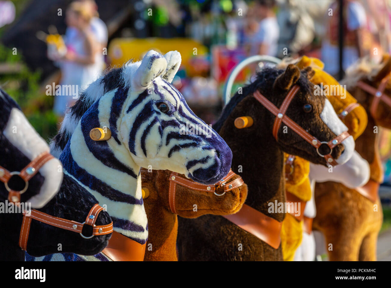 Zebra,horse and donkey toys in the park Stock Photo Alamy
