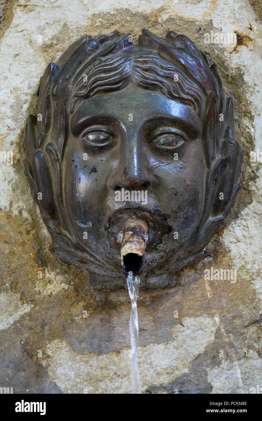 The Hospital Fountain - Fontaine de l'Hospice, Barjols, Var, France Stock Photo