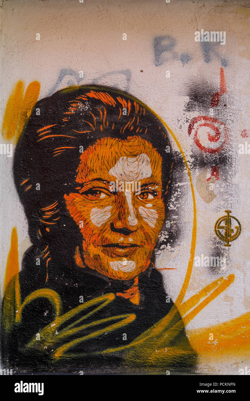 Simone Veil Street Painting Saint Maximin Var France Stock Photo Alamy