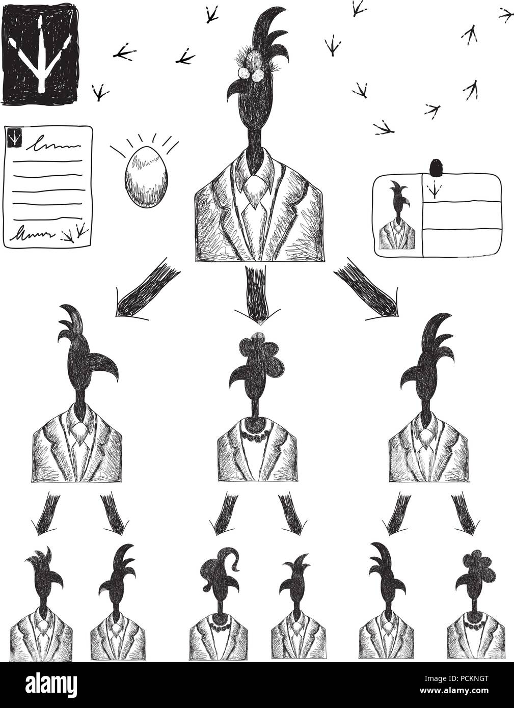 Corporate Pecking Order Stock Vector