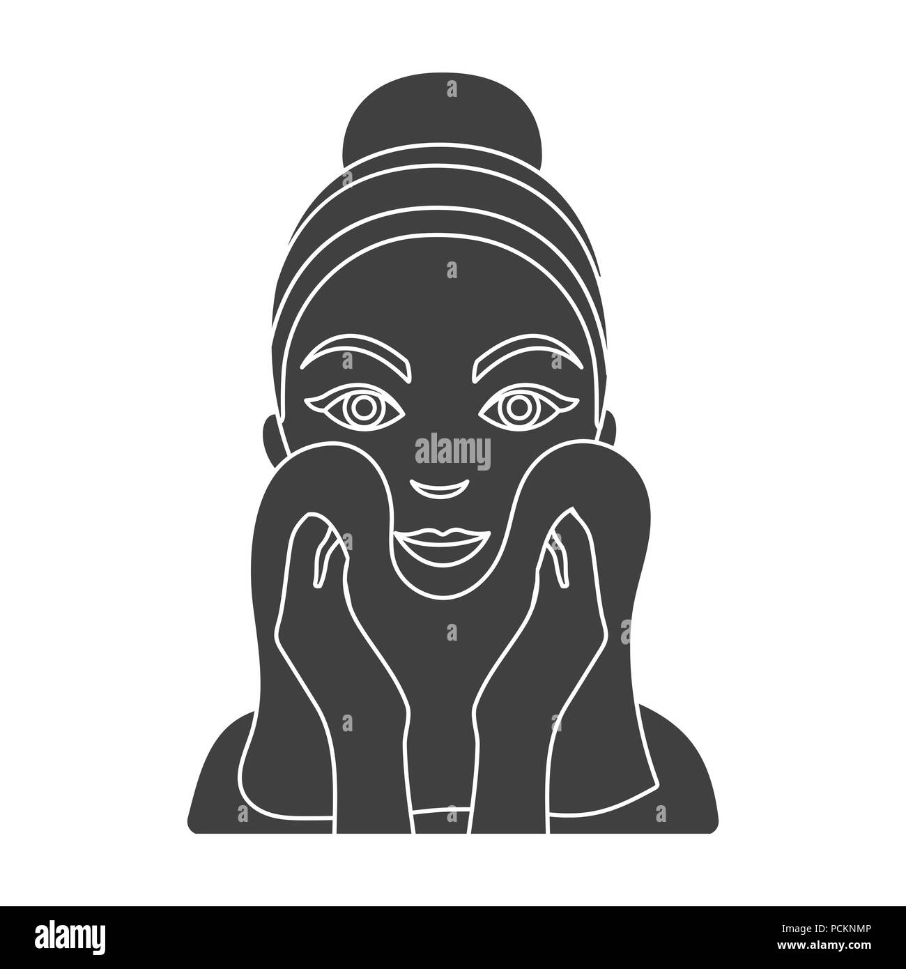 Cleaning of face skin icon in black style isolated on white background