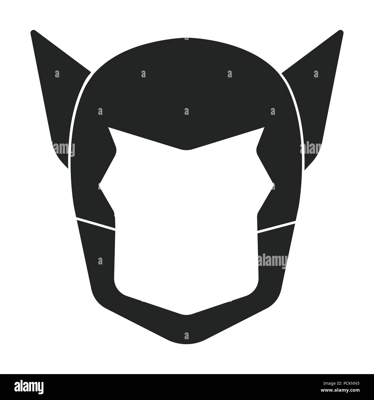 Superhero's helmet icon in black style isolated on white background