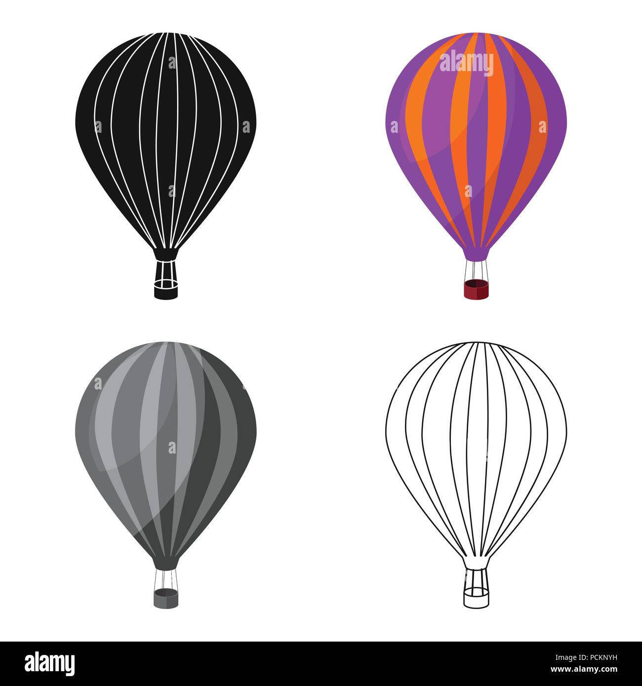 Air balloon for walking. Transport works on warm air. Transport single icon in cartoon style vector symbol stock web illustration. Stock Vector
