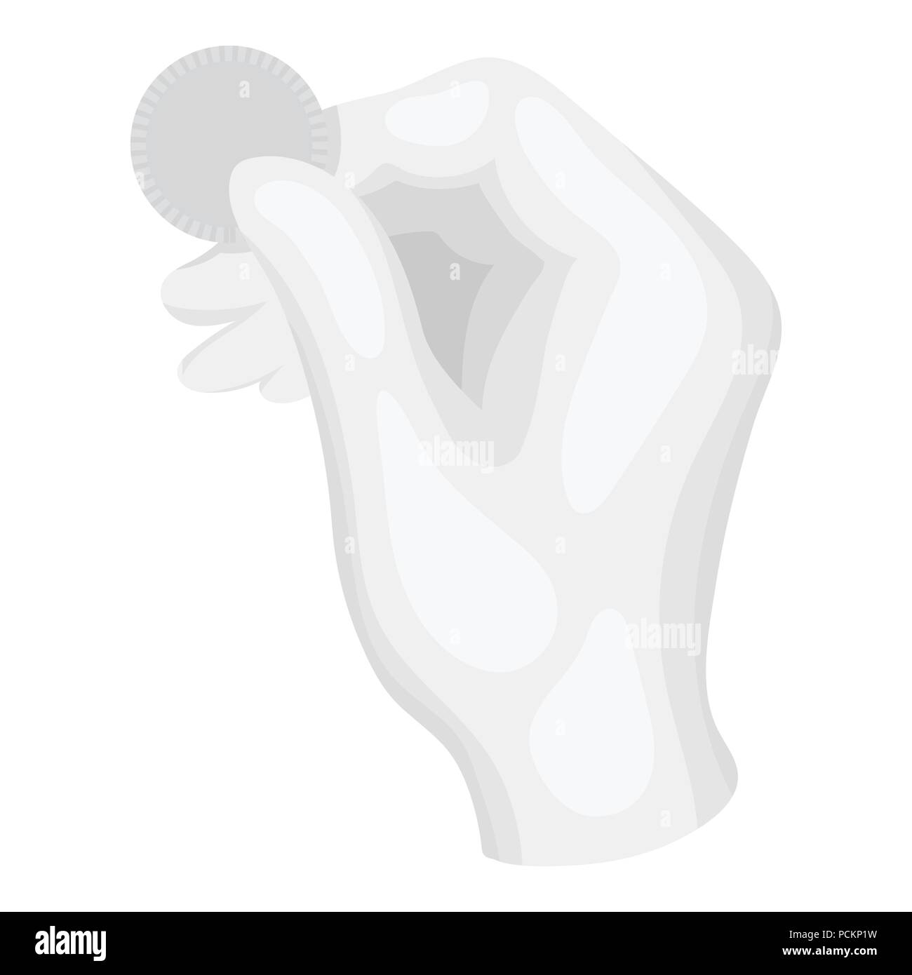 Trick with coin icon in monochrome style isolated on white background ...