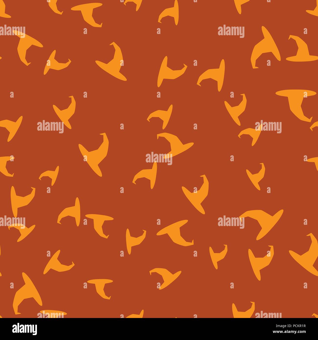 Witch hat Halloween pattern seamless. Vector illustration. Orange hat ...