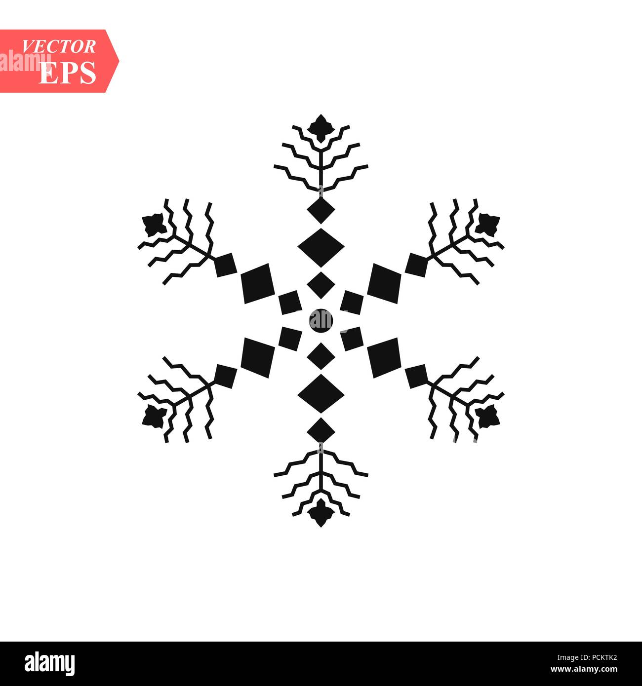 Snowflake icon. Christmas and winter theme. Simple flat black ...
